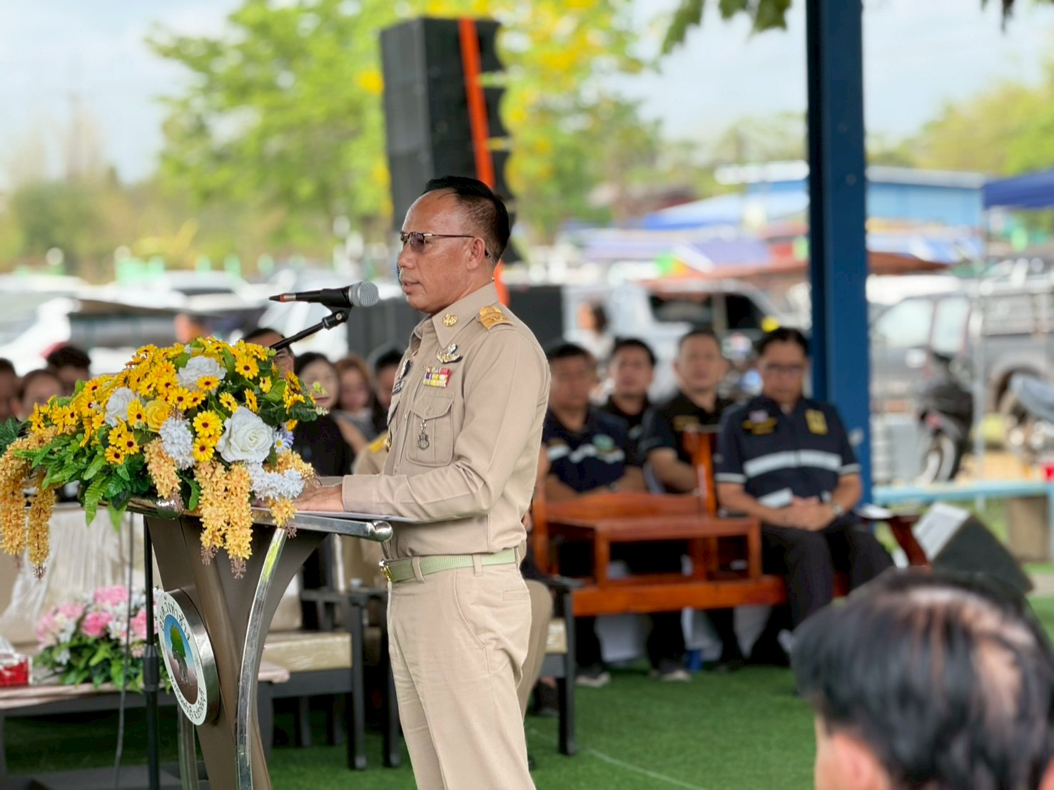 title - วันที่ 22 เมษายน 2569 นายวิทูล ประดิษฐบุญ ปฏิรูปที่ดินจังหวัดปราจีนบุรี  พร้อมด้วย เจ้าหน้าที่ ส.ป.ก.ปราจีนบุรี เข้าร่วมโครงการจังหวัดเคลื่อนที่  โครงการ 